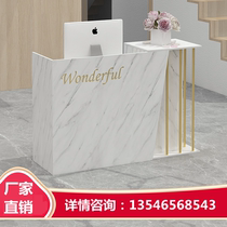 Cashier shop small girl clothing store barber beauty nail art front desk bar cabinet flower marble net red semi-circle