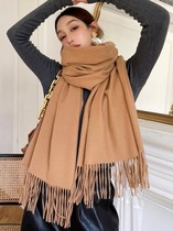 Scarf 2021 autumn new cotton linen winter Korean couple Joker thick warm solid color scarf long scarf