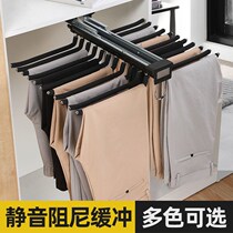 Trouser rack telescopic wardrobe household multifunctional telescopic rack trousers pull rack built-in drawer type top trouser rack accessories