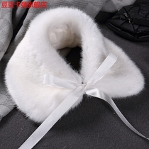 Childrens scarf winter fur collar collar girl Korean version of imitation fur universal white thick warm neck cover