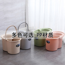 Household hand press belt pulley wash mop bucket mop bucket Mop Mop cloth clean bucket plastic spin water spin dry bucket