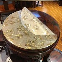 At Least Dining Mat Round Table Transparent Table Mat PVC Soft Glass Printed Desk Mat Waterproof Oil Free Wash Water Mat Domestic Commercial