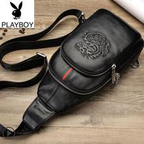 Flowers Playboy Chest Bag Male Korean version Leather Boys Bag Single Shoulder Bag Satchel Casual Small Backpack Inclined Satchel Bag for men
