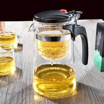 Flooded Wood Thicken Home Heat Resistant Transparent Glass Tea Tea Pot Suit Small filter Tea Pot Tea Tea Tea Cup Tea Cup Tea