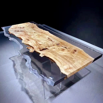 Epoxy Resin River Table Creative Transparent Desktop Brief Modern Large Board Solid Wood Log Tea Table Desk Table