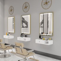 Net Red Wall-mounted Cosmetic Mirror Beauty Beauty Hair Shop Mirror Hairdressshop Hair Salon Special with lamp mirror Terring tool Terri