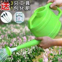 Thickened large watering kettle bucket agricultural watering gardening indoor long mouth shower kettle 5-10kg plastic