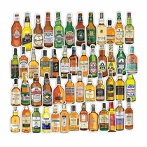 50 stickers wine bottle famous wine waterproof decorative stickers guitar tablet notebook hand account suitcase mobile phone case suitcase thermal mug helmet milk tea cup ipad wine glass charging treasure sticker