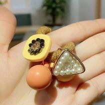 Korean hipster head rope new female Crystal ins leather band temperament sweet Hairband 10