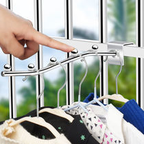 Anti-theft window adhesive hook net clothes clothes artifact balcony railing window outdoor cold drying clothes buckle household non-perforated bracket