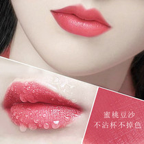 Do not fade do not touch cup peach bean paste color Audi color lipstick makeup raincoat matte waterproof big name lipstick
