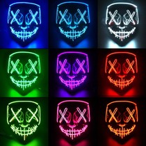 Hacker Mask Halloween EL LUMINOUS TERROR MASK LED FULL FACE MEN AND WOMEN PARTY MASK V Word Clown Mask V