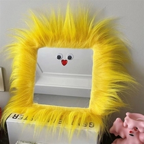 Hand diy to make monster mirror creative plush fabric mirror decorated full body mirror bathroom wall