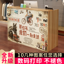 Simple modern cash register small shop counter table clothing store barber shop beauty salon simple bar reception desk