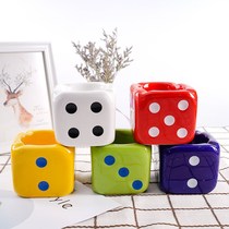 High-end ashtray European style ins Thrones Ashtray Personality Cute Creative Dice Ceramic Ashtray Fashion House