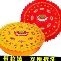 Buddha Hall Pads Nine Pints Lotus Embroidery Baiver Mat Kowtow Kneeling Pads Home Thickened Round Beating Meditation Bushel