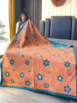 Single cotton towel quilt soft skin-friendly multifunctional double-sided wide-edge bed cover non-slip sheets autumn nap cover blanket