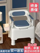 Bedside mobile rural squat-pit retrofit portable toilet for the night used by the elderly adult male and female in the dry toilet