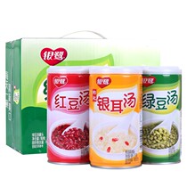 Silver heron eight treasures porridge mung bean soup silver ear soup red bean soup 370g * 12 cans full box gift box summer breakfast fast food porridge