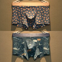 Summer mens flat corner ice silk underpants mens thin youth cool and slim breathable ice silk mens underwear