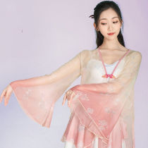 Aerobics Classical Dance Costume Practice Womens Rhyme Hanfu Garment Fairy Chiffon Performance Coats