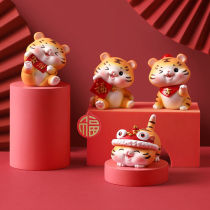 2022 Year of the Tiger Mascot Ruihu Small Ornaments Lion Dance Happy New Year Gift Desktop Decoration National Fashion