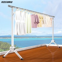 High end clothes hanger folding clotheshorse balcony floor stainless steel hanging clothes hanger free of installation telescopic indoor sunscreen