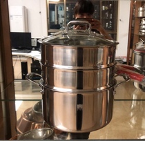 Double-layer 25cm stainless steel 304 multi-purpose steamer soup steamer food-grade soup pot cooking noodle soup pot three-layer steel pot