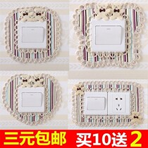 Cloth Art With Pocket Wall Patch Light Switch Socket Decoration Protective Sheath Home Patch Wall Fire Plugboard Hood Panel Cover Brash