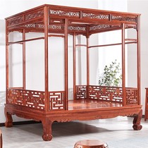 Burmese rosewood rosewood big fruit red sandalwood pattern shelf bed babu bed Chinese style mahogany antique big bed