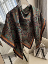 Handmade side vintage cashew flower silk big square silk scarf mulberry silk scarf women Square large silk scarf shawl dual use