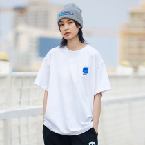 Zhou Sheng Zhou Zhou Zhou Same MindError ME Birds embroidered Logo Logo Basic Short Sleeve T-shirt men and women the same summer