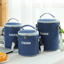 Round insulation lunch box bag insulation bag large thickened aluminum foil portable lunch bag to work with rice bag insulation bag
