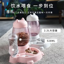 Pet Kitty Autofeeder Dog Cat Fed Water Dog Food Cat Bowl Divine Instrumental Machine Pitcher Cat Food Basin Supplies Two-in-one
