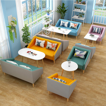 Modern Minimalist Casual Single Double Sofa Sweet Milk Tea Shop Café office in talks to receive the table and chairs combination