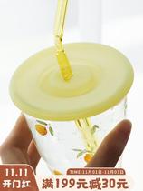 Home Silicone Gel Cover Cup Cover Large Diameter Edible Grade Mark Cup Cup Lid Anti Dust With Straw Hole Round
