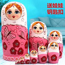 Net Red Russian Jacket 10 Floors Pure Handmade Wooden Crafts Children Puzzle Toys Birthday Gift Hem