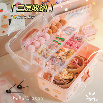 Childrens hair accessories storage box hair clip rubber band headdress head rope hairpin dresser girl baby jewelry jewelry box