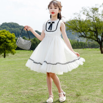 Summer Girls Dress Dress 2022 New CUHK Child Summer Dress Foreign Air Fashion Korean Edition Long Princess Dress