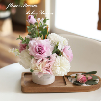 Flowers Creek Dreams Light Extravagant Simple Rose Simulation Flowers Fake Flowers Home Living Room Genguan Comb Dresser Decoration Floral