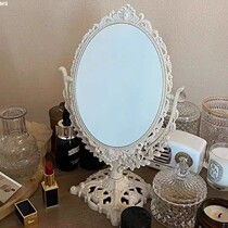 Student double-sided dresser European mirror dormitory with desktop cosmetic mirror for simple household rotation in wind