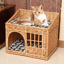 Summer cat cohort Seasons Universal Rattan catwalk Cat House Cat Villa House Enclosed Cat Cowl Nets Red Cat Nest Pet Nest