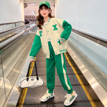 Children Sports Suit Women Spring Autumn 2022 CUHK Scout Baseball Suit Jacket Casual Comfort Spring Clothing Two Sets