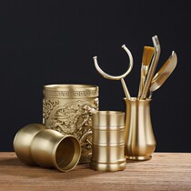 Brass tea ceremony six gentlemen set incense bottle small vase pure copper six 6 gentleman storage tube tea set accessories