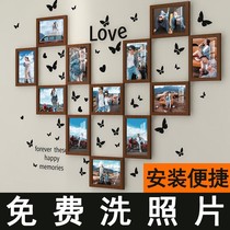 Creative Photo Frame Hanging Wall Combo Photos Wall Mesh Red Living Room Bedroom Decorative Background Photo Wall Custom Print Photos