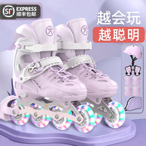 CANNUP childrens skates roller skates girls beginners adjustment adult professional brand skating roller skating