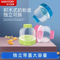 Baby milk powder box portable go out large-capacity baby sub-packaging storage tank mini trumpet sealed milk powder grid