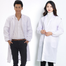 Summer long sleeve white coat men and women long dust clothing breathable medical care clothing hospital pharmacy Beauty Salon Food Clothing