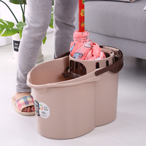 Wash mop bucket Large number of mop squeamers old plastic tug bucket Home Squeeze Bucket Hand Pressure Manual Wringing Bucket