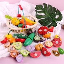 Cut Fruit Toys Wooden Vegetables Cut Cut See Che Chele Magnetic Children Play House Kitchen Toys Velcro